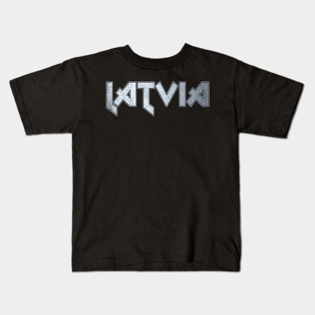 Heavy metal Latvia Kids T-Shirt by KubikoBakhar